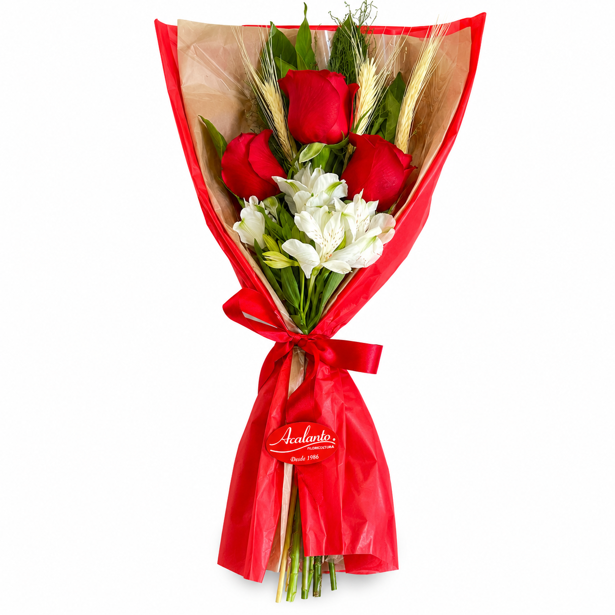 Buqu� com 3 Rosas Importadas vermelhas