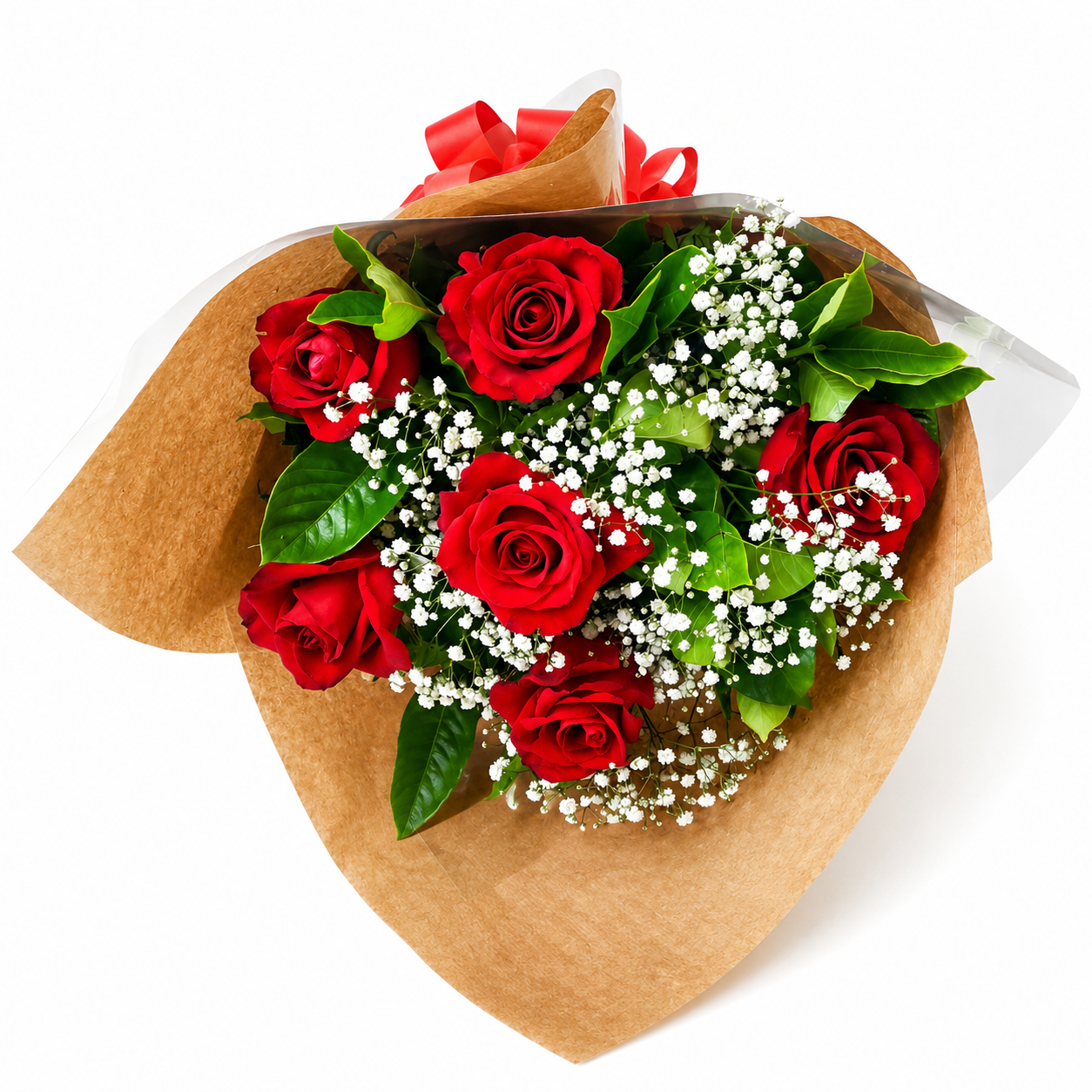 Buqu� de 6 Rosas Importadas Vermelhas
