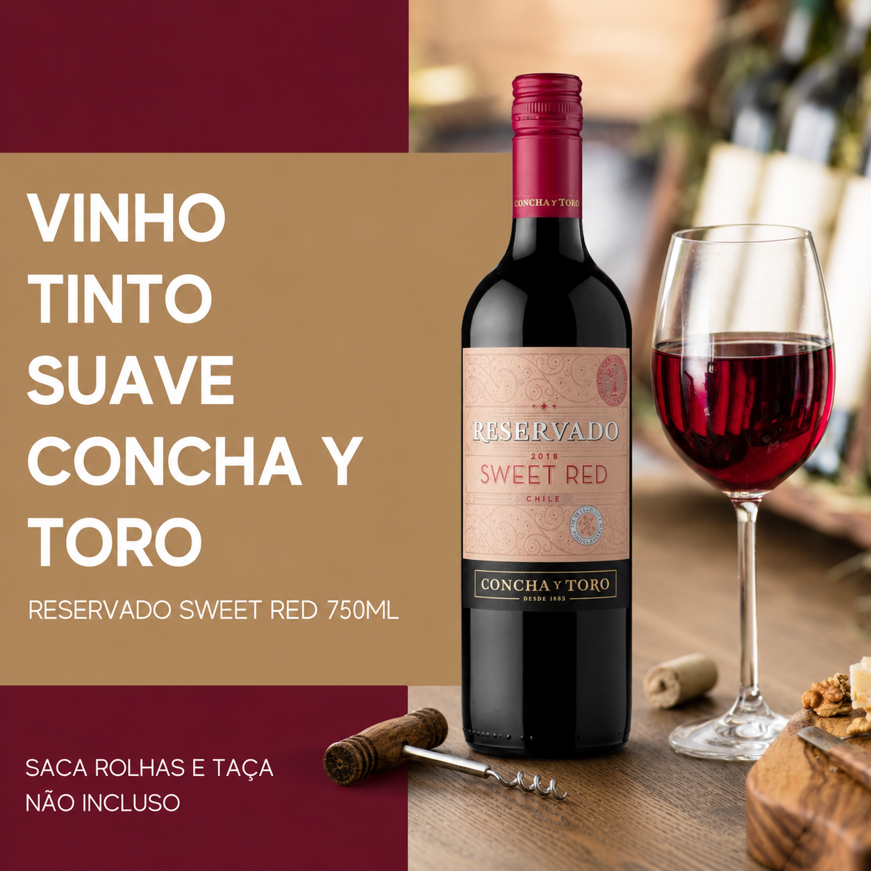 Vinho Tinto Suave Sweet Red Concha y Toro 750ml
