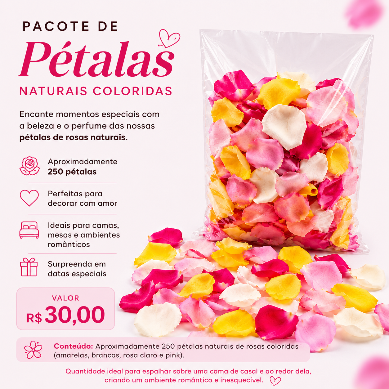Pacote de P�talas Naturais Coloridas