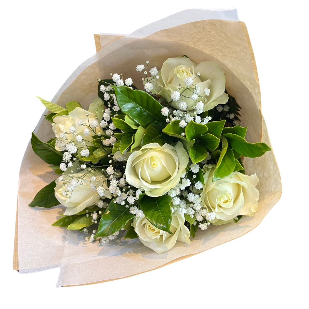 Buqu� com 6 Rosas Brancas