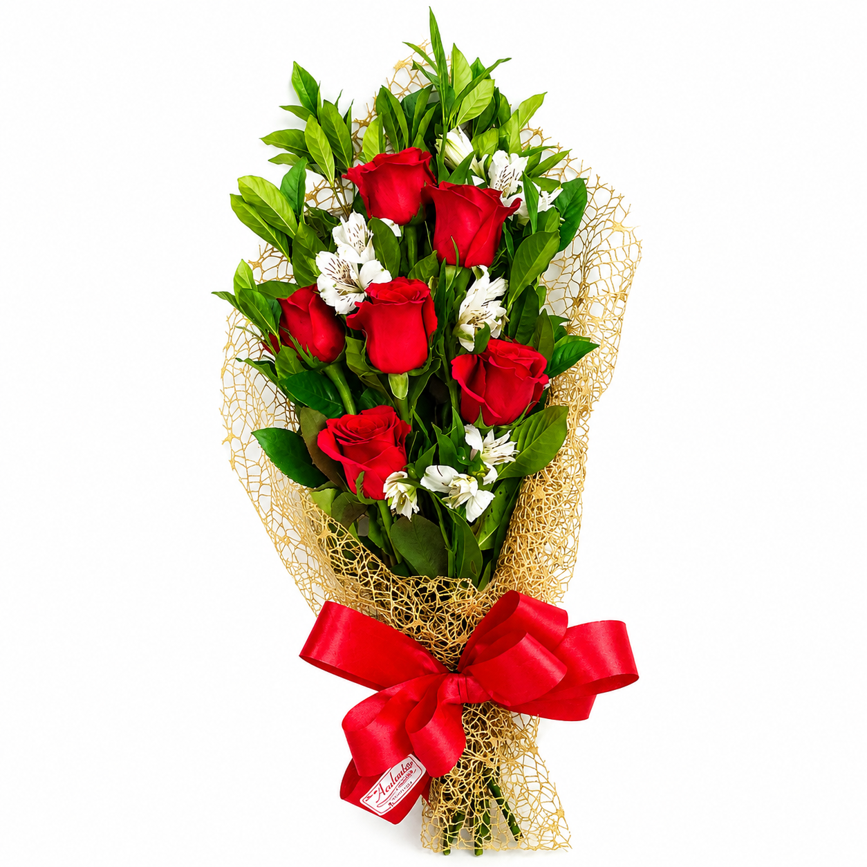 Ramalhete de 6 Rosas Importadas vermelhas